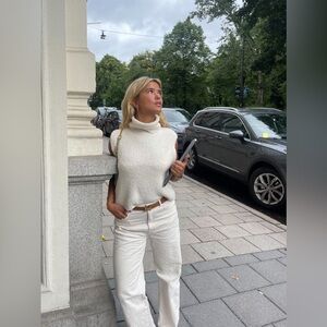 Djerf Avenue Turtleneck Top Cream in Cream